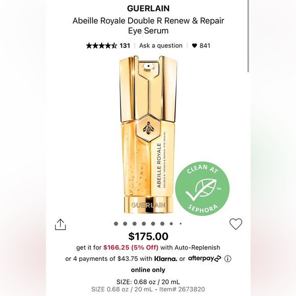 Guerlain Double Renew & Repair eye serum 0.6 m l X 6 packets - Picture 2 of 7